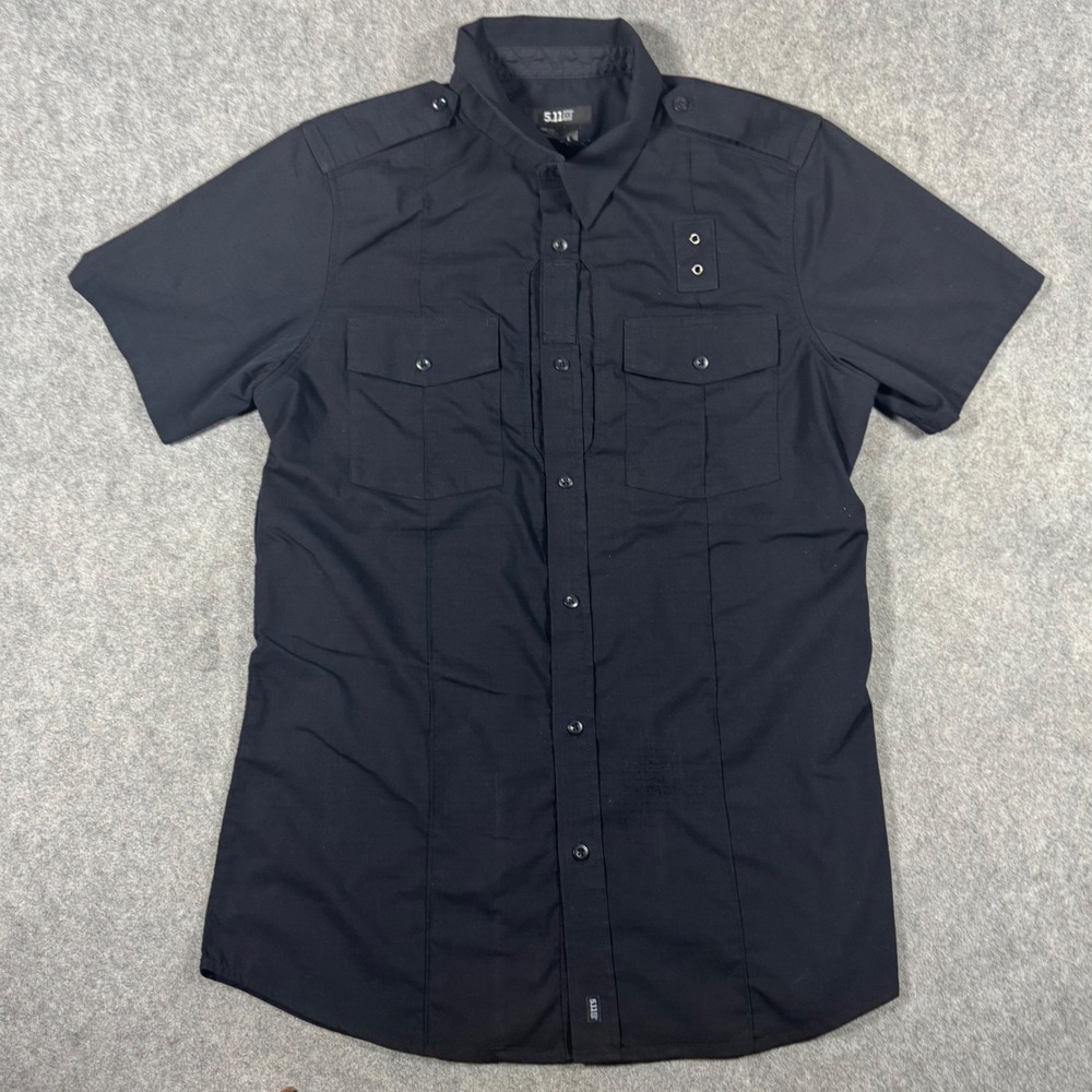 5.11 Tactical Shirt Mens L Tall Black Short Sleeve Uniform Ripstop Utility PDU